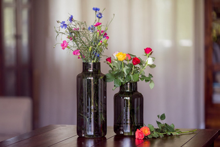 Szklany wazon słój W-395K H:35cm D:14,5cm Dymiony