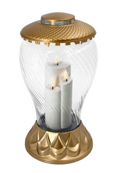 Znicz lampion LED Sapporo złoty H:34cm