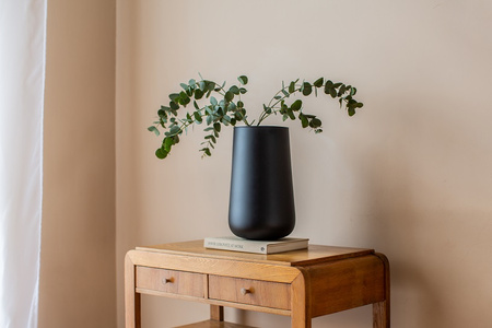 Szklany wazon WL-113 H:35cm D:21,4cm czarny mat