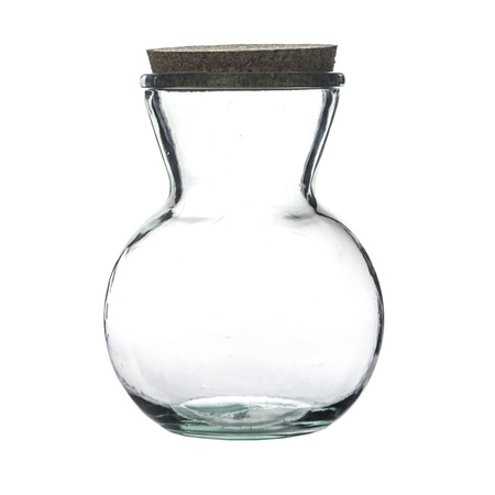 Szklany wazon z korkiem H:18cm D:14cm WM-K015