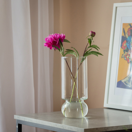 Szklany wazon W-780 H:28cm D:12cm