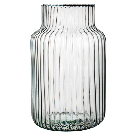 Ryflowany szklany wazon słój W-395H H:25cm D:17cm OUTLET