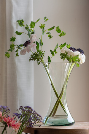 Szklany wazon klepsydra W-55 H:25cm D:14cm