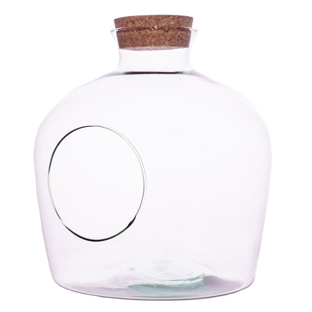 Szklane terrarium W-480A+boczny otwór+korek H:27cm D:23cm