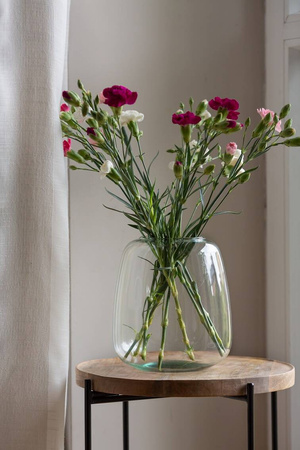 Szklany wazon W-557C H:20cm D:18cm