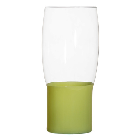 Wazon szklany osłonka doniczki W-677B zielony H:24cm D:15cm