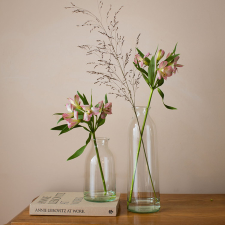 Szklany wazon butelka W-245 H:18cm D:9,5cm