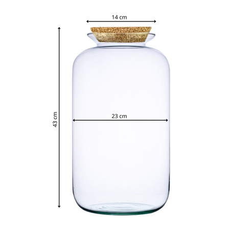 Szklany wazon słój z korkiem BOTANICA H:43cm D:23cm