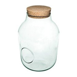 Szklany wazon W-456B+boczny otwór+korek H:33cm D:23cm