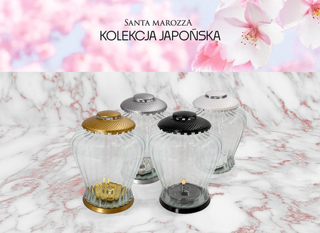 Znicz lampion LED Kobe złoty H:31cm