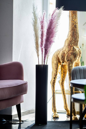 Szklany wazon Cylinder czarny mat H:60cm D:12,5cm