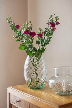 Szklany wazon W-268D optyk skręcony zagłaskany H:26cm D:18cm