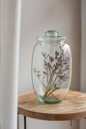 Szklany wazon słój W-599A + szklana pokrywka H:27,5cm D:19cm