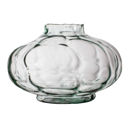 Szklany kulisty wazon UFO pawie oczko H:20cm D:30cm
