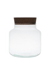 Szklany wazon W-395+korek H:30cm D:21,5cm