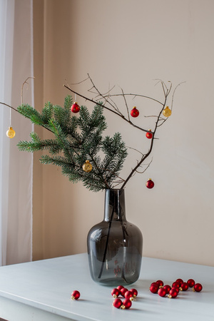 Szklany wazon butla Dymiona W-597 H:30cm D:18cm