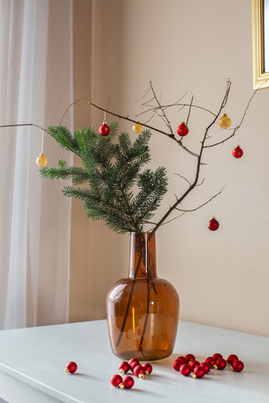 Wazon butelka W-597 bursztyn H:30cm D:18cm