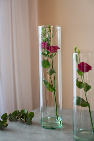 Szklany wazon cylinder H:30cm D:9cm