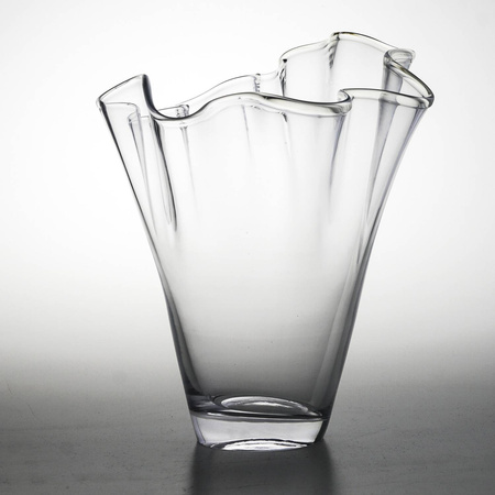 Szklany wazon tulipanowy Fabanka H:24cm D:20cm