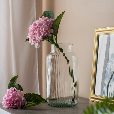 Szklany wazon ryflowany słój W-395D H:35cm D:19cm