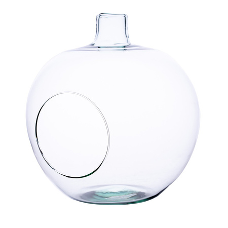 Szklany wazon jabłko+bczny otwór H:24cm D:22,5cm