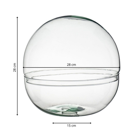 Szklane naczynie las w szkle W-603+W-604 ASTRID XL H:28cm D:28cm