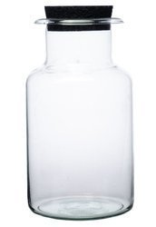 Szklany słój WOZ-09+korek guma H:27cm D:14cm