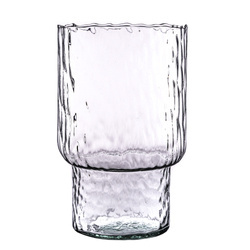 Szklany wazon W-191D młotkowany H:23cm D:14,6cm