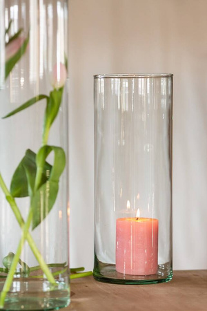 Szklany wazon cylinder H:31cm D:12cm