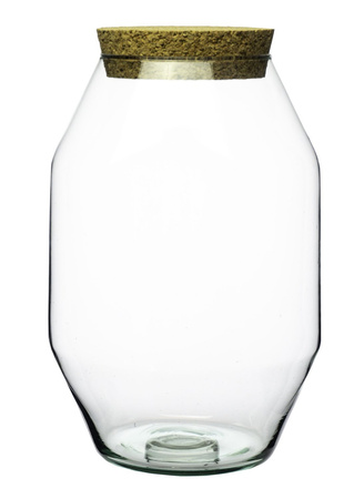 Szklany wazon W-587C+korek H:25cm D:19cm