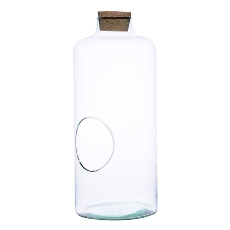 Szklany wazon słój W-533+boczny otwór+korek H:35cm D:15cm
