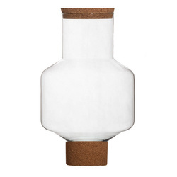 Szklany wazon do lasu w szkle W-776A+korek+baza H:45cm D:28cm