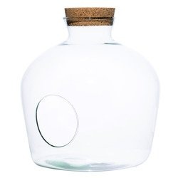 Szklane terrarium W-480B+boczny otwór+korek H:30cm D:29cm