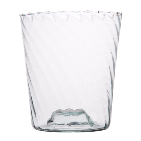 Szklana doniczka na storczyka DS-1 Optyk skręcony H:15cm D:14cm