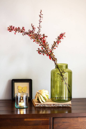 Szklany wazon słój W-395K H:35cm D:14,5cm Olive