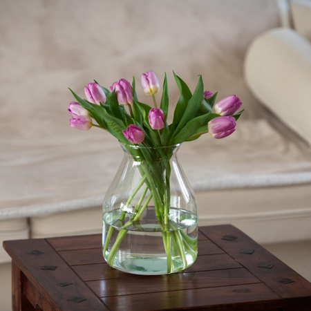 Szklany wazon W-537D H:35cm D:24cm SALE