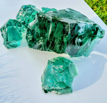 Bryła szklana, kolor szmaragd, do gabionów 20kg