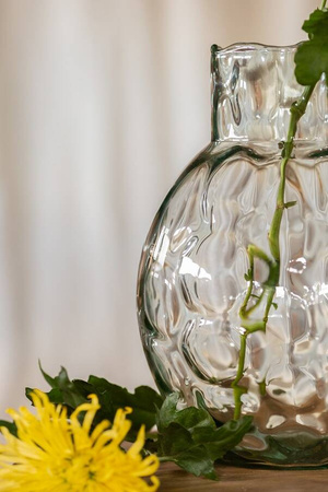 Szklany wazon W-615 pawie oczko H:25cm D:19cm