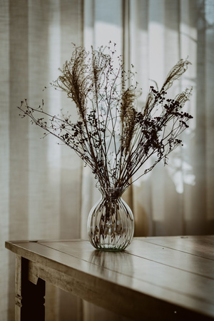 Szklany Wazon W-637 optyk H:20 cm D:15 cm