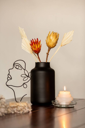 Szklany wazon W-395K1 H:25cm D:14,5cm czarny