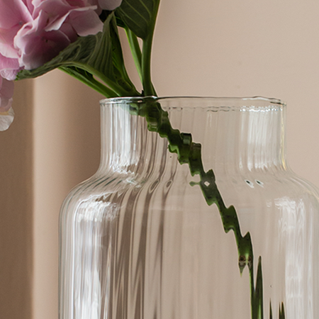 Szklany wazon ryflowany słój W-395D H:35cm D:19cm