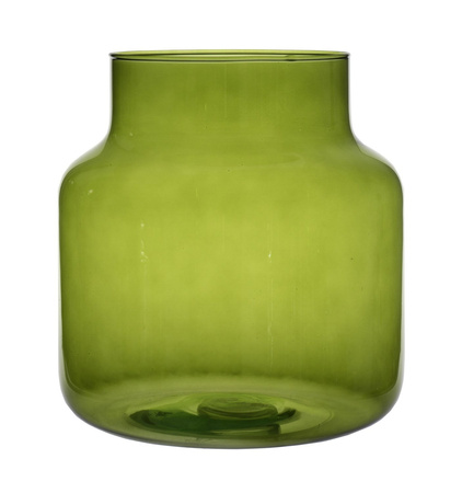 Szklany wazon słój W-395C H:20cm D:19cm Zielony