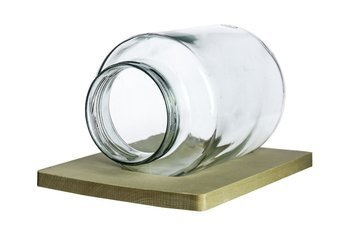 Szklany wazon WM-G001+deska H:20cm D:14,5cm