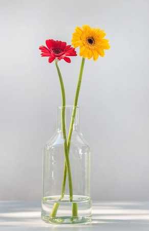 Szklany wazon butelka W-485A H:25cm D:11cm