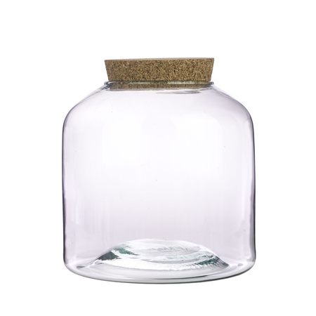 Szklany wazon W-700 + korek H:20,5cm, D:21cm